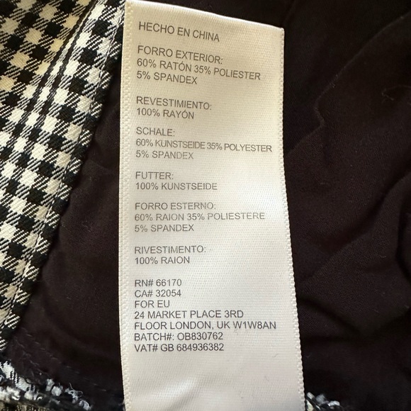 Urban Outfitters Susie High-Waisted Gingham Zip-Front Pant Size 6 - Picture 9 of 9